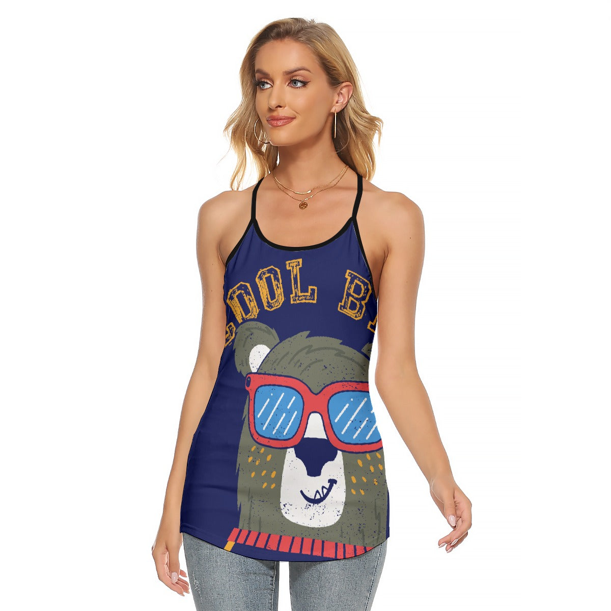 All-Over Print Women's Criss-Cross Open Back Tank Top