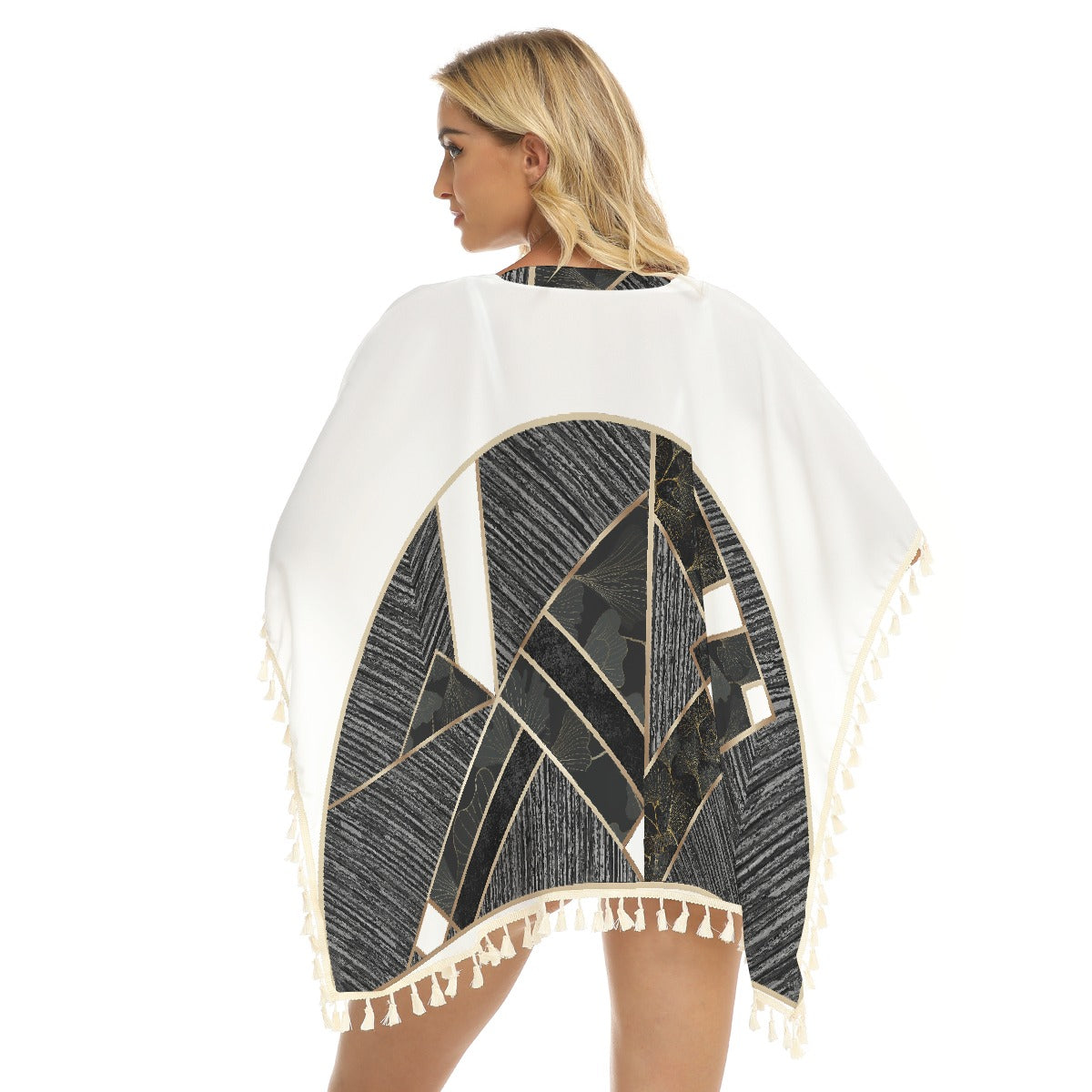 All-Over Print Women's Square Fringed Shawl