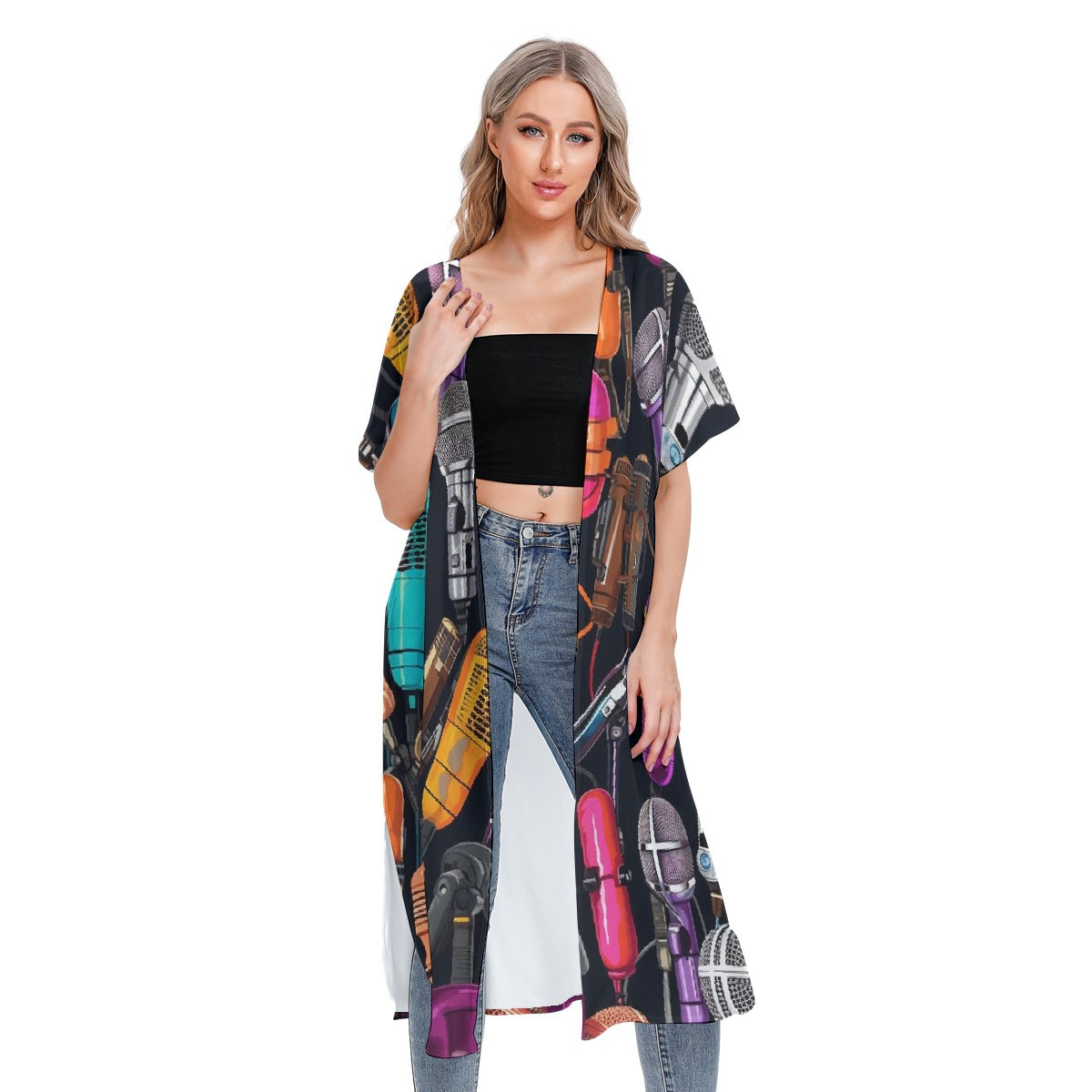 All-Over Print Women's Short Sleeve Cardigan