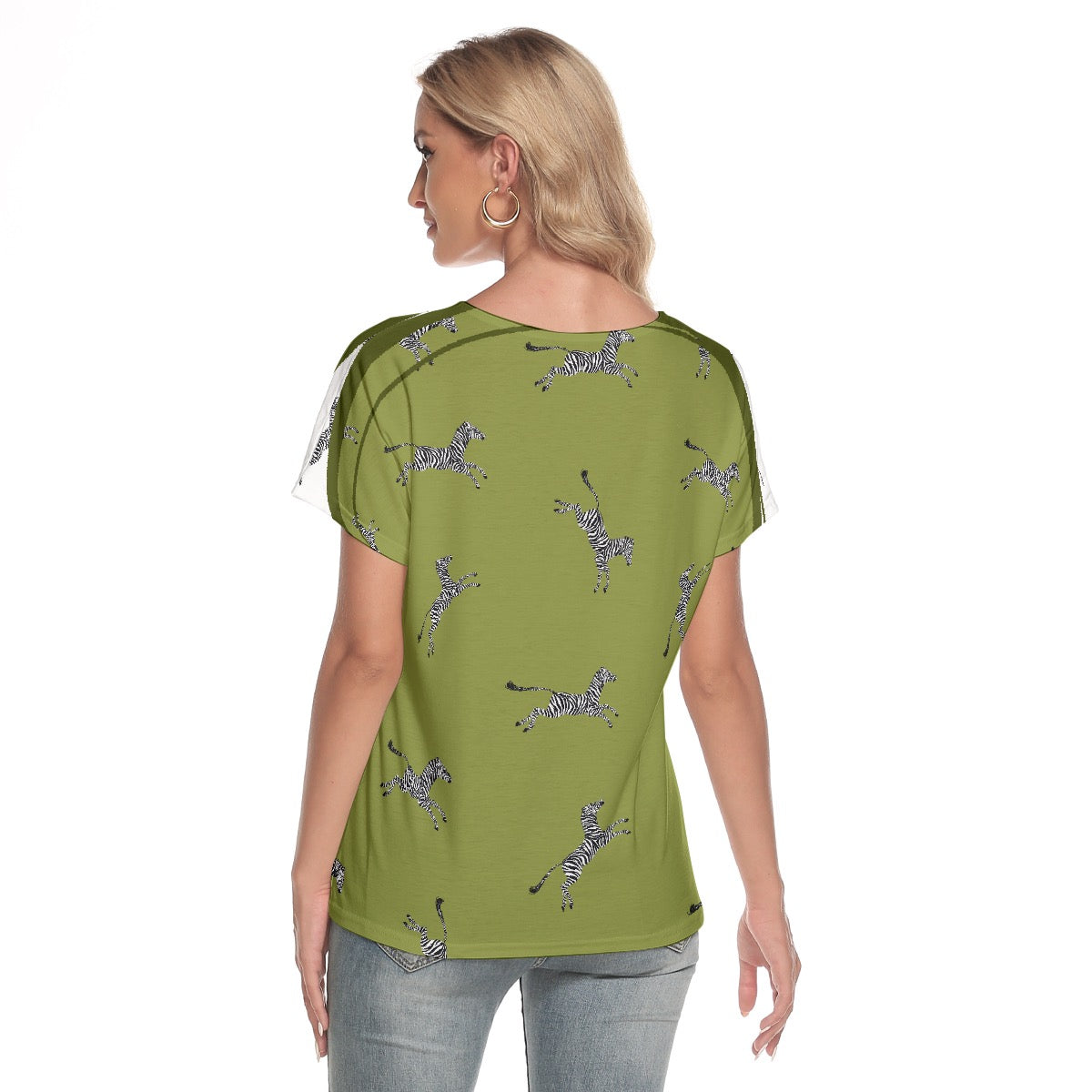 All-Over Print Women's Loose V-neck Short Sleeve T-shirt