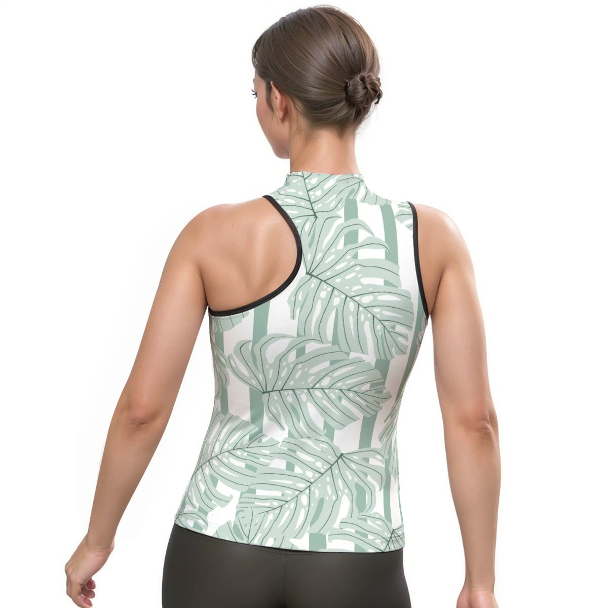 All-Over Print Women's Halter Sleeveless Asymmetrical Tank Top