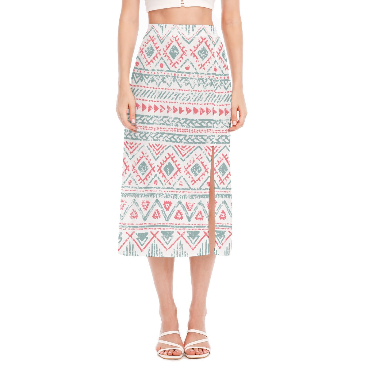 All-Over Print Women's High Slit Long Skirt