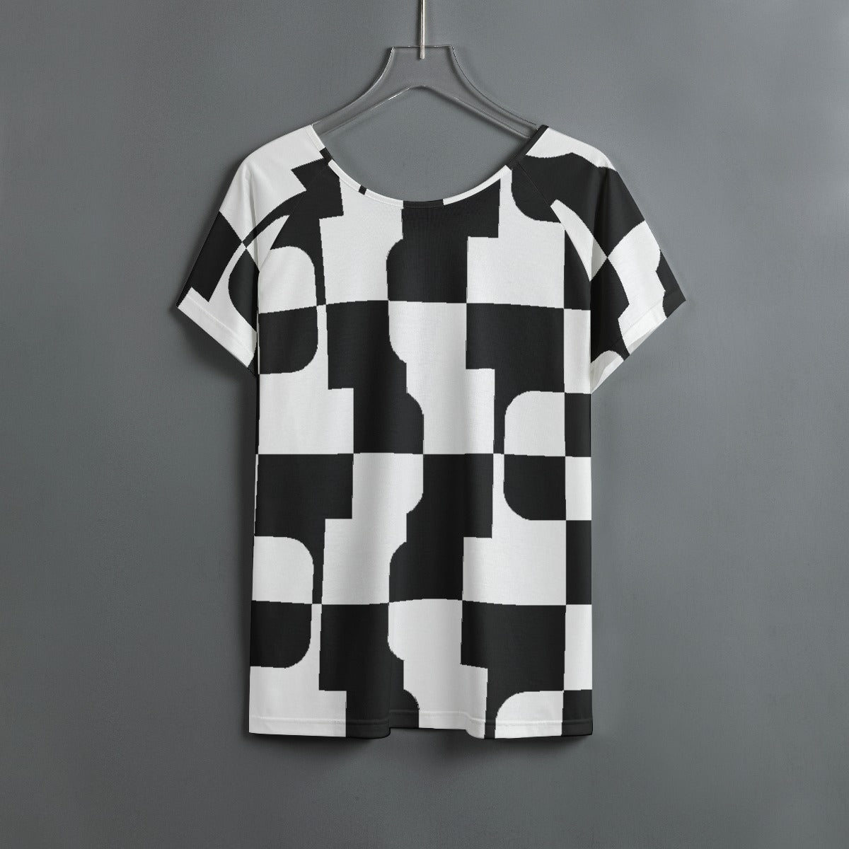 All-Over Print Women's Round Neck T-shirt With Raglan Sleeve