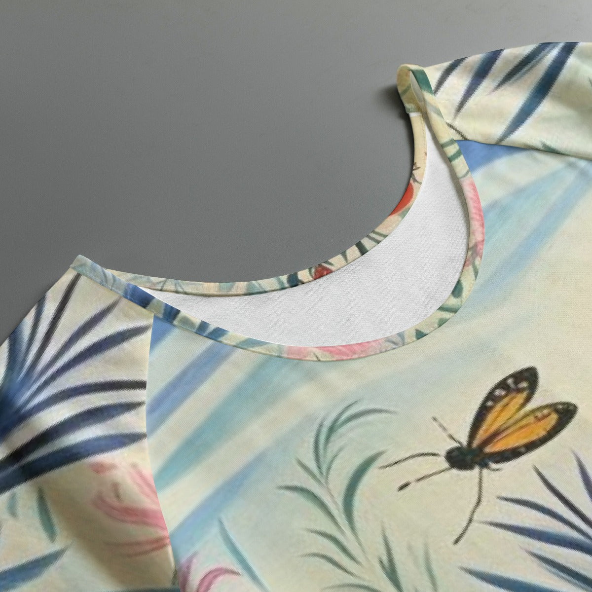 All-Over Print Women's Round Neck T-shirt With Raglan Sleeve