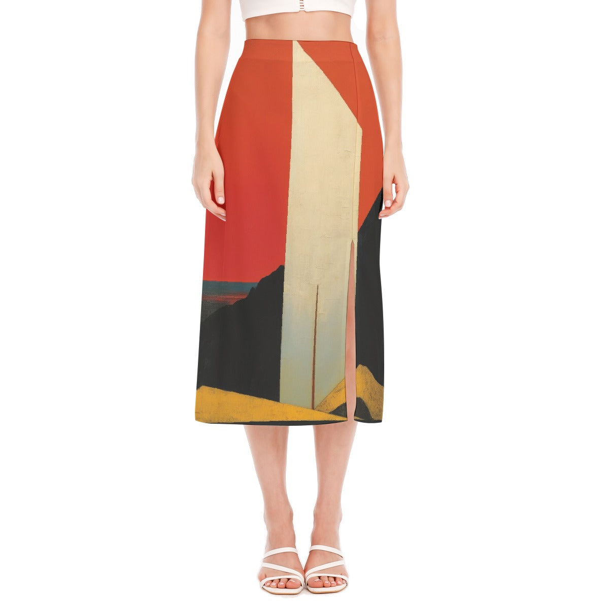 All-Over Print Women's High Slit Long Skirt