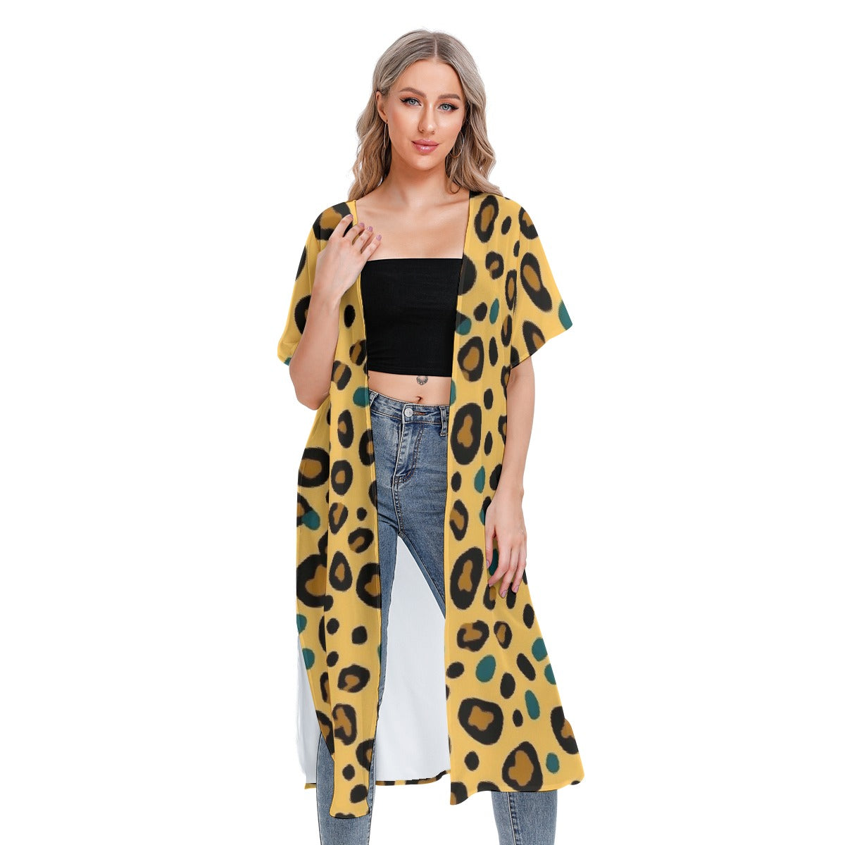 All-Over Print Women's Short Sleeve Cardigan