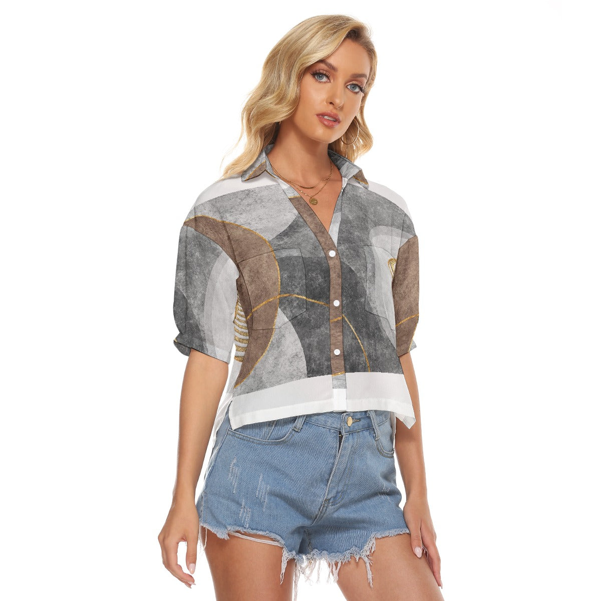 All-Over Print Women's V-neck Shirts