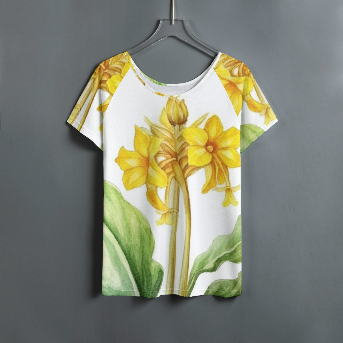 All-Over Print Women's Round Neck T-shirt With Raglan Sleeve
