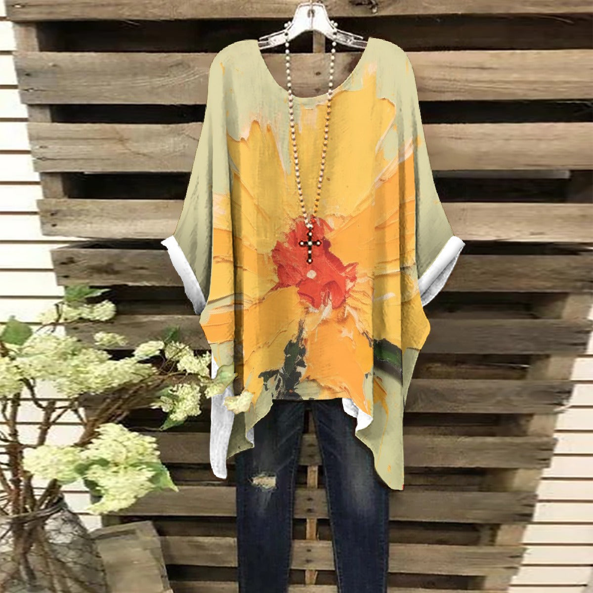 All-Over Print Women's Bat Sleeve Shirt