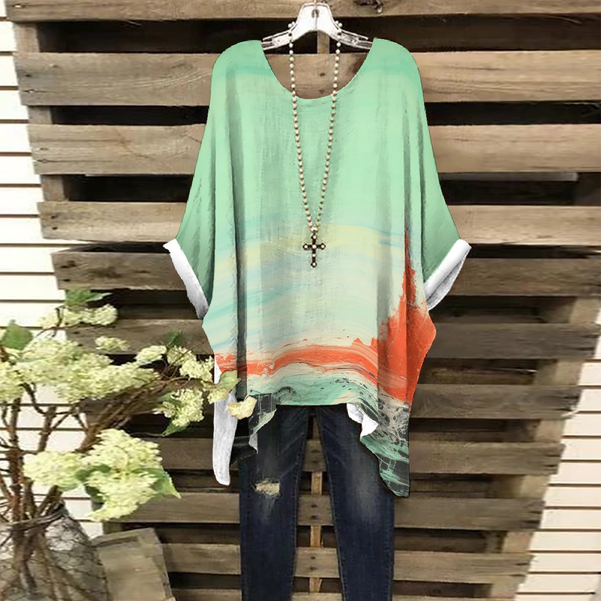 All-Over Print Women's Bat Sleeve Shirt