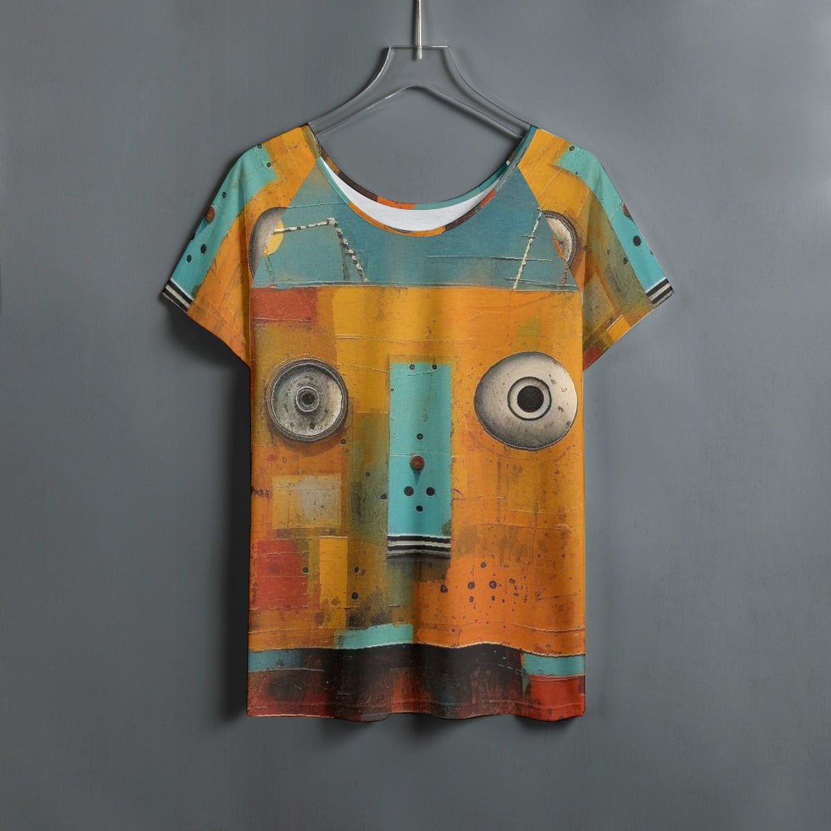 All-Over Print Women's Round Neck T-shirt With Raglan Sleeve