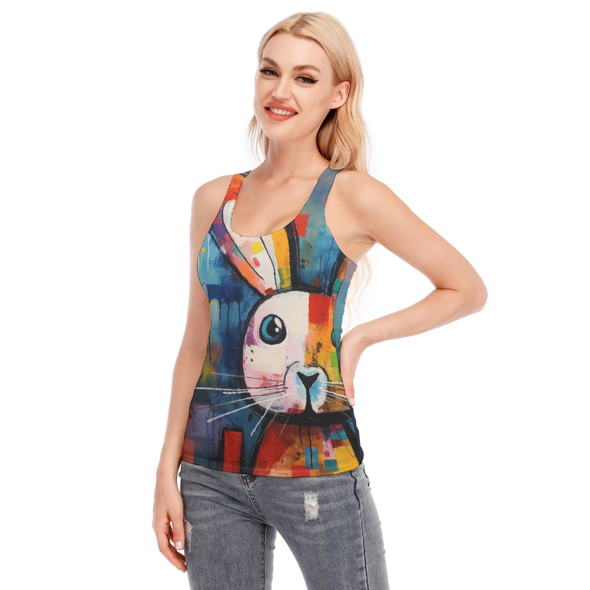 All-Over Print Women's Racer Vest | 190GSM Cotton