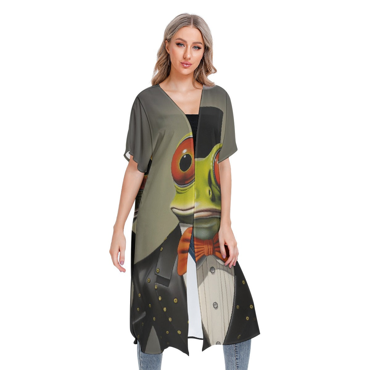 All-Over Print Women's Short Sleeve Cardigan