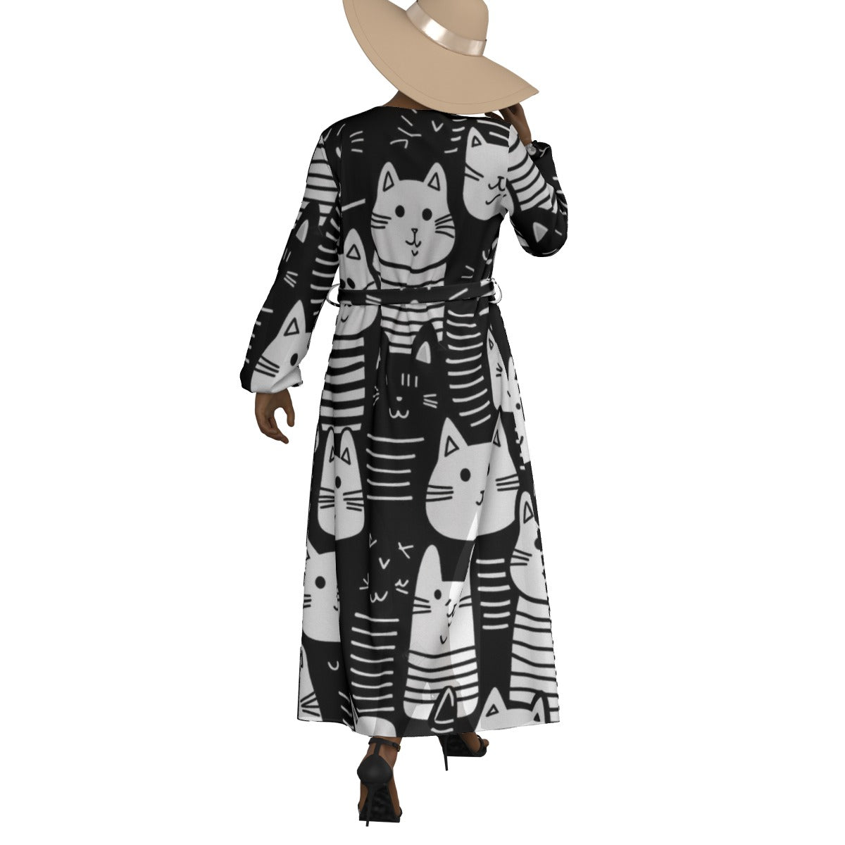 All-Over Print Women's Lace-up Chiffon Robe