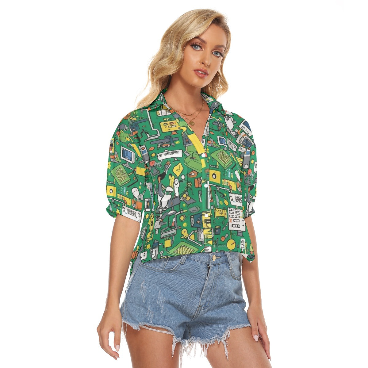 All-Over Print Women's V-neck Shirts
