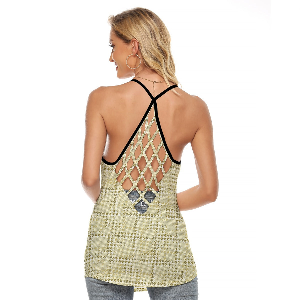 All-Over Print Women's Criss-Cross Open Back Tank Top