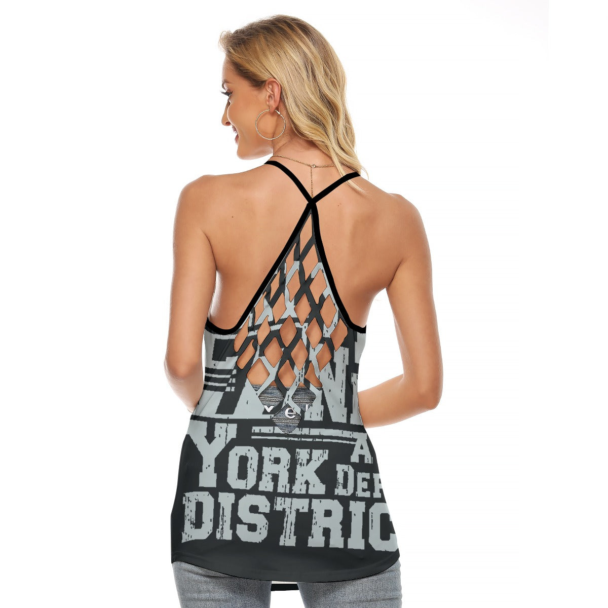 All-Over Print Women's Criss-Cross Open Back Tank Top