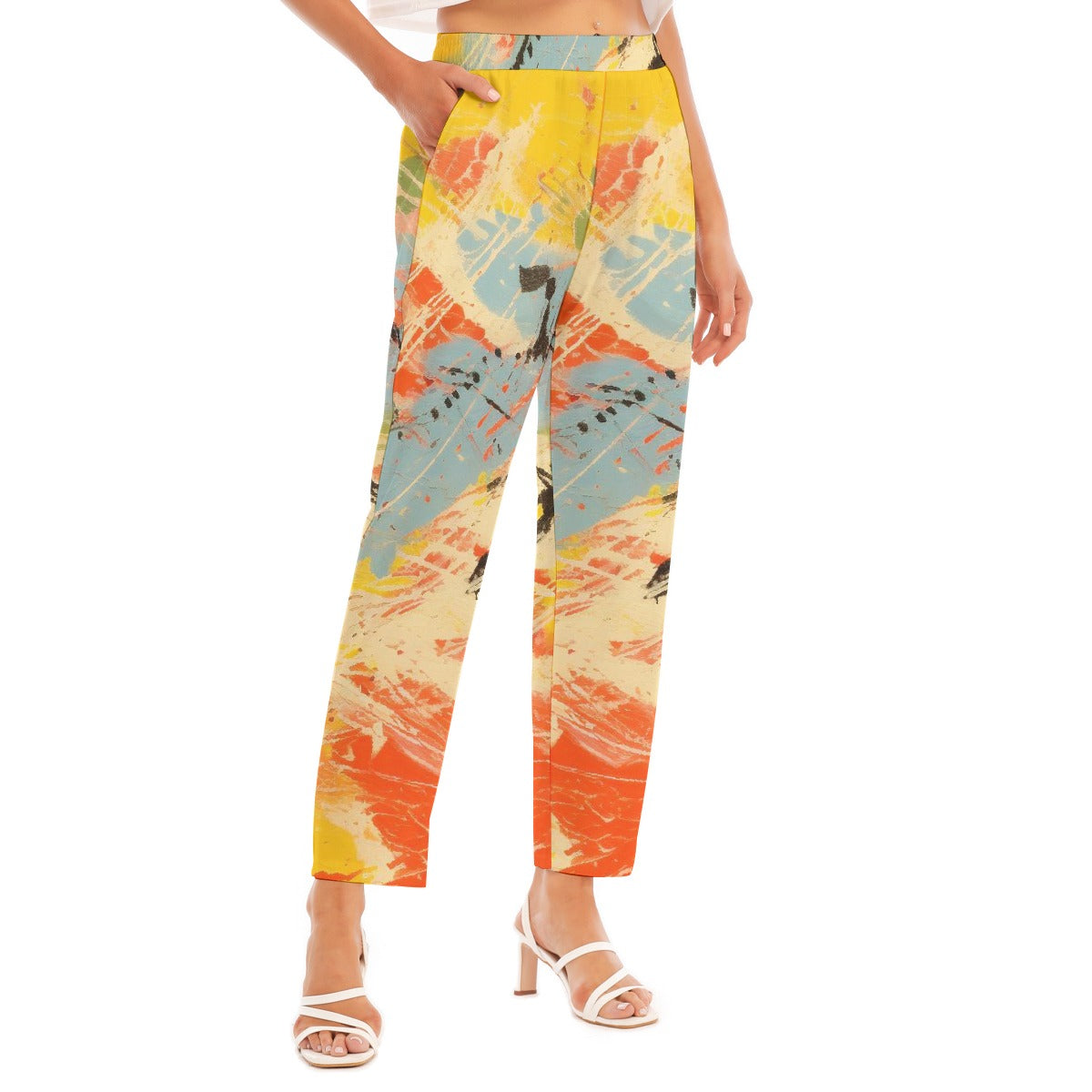 All-Over Print Women's Loose Straight-leg Pants