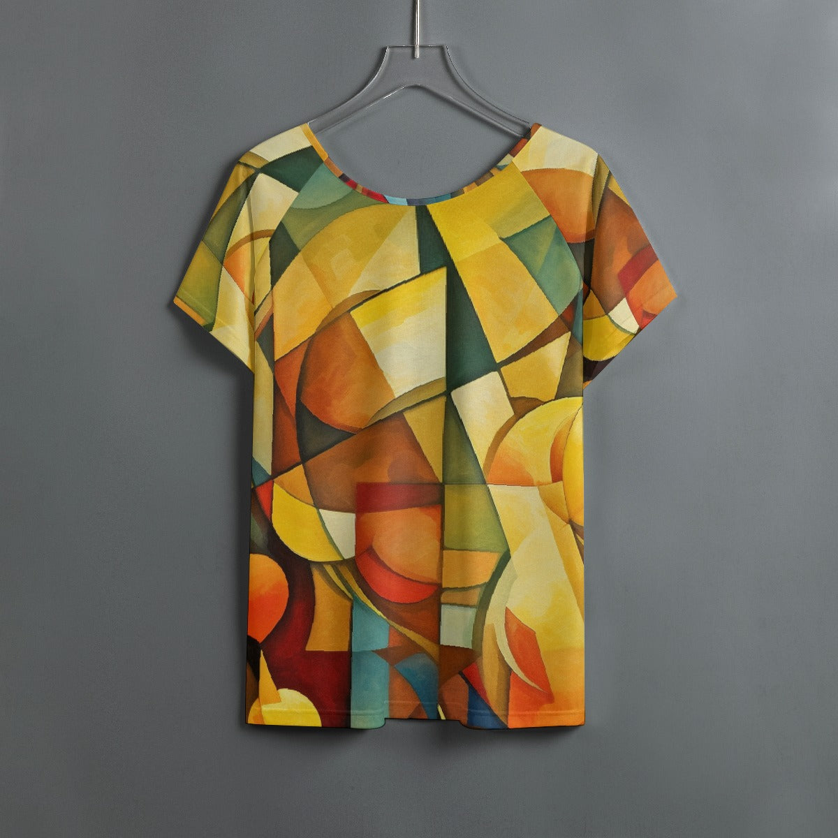 All-Over Print Women's Round Neck T-shirt With Raglan Sleeve