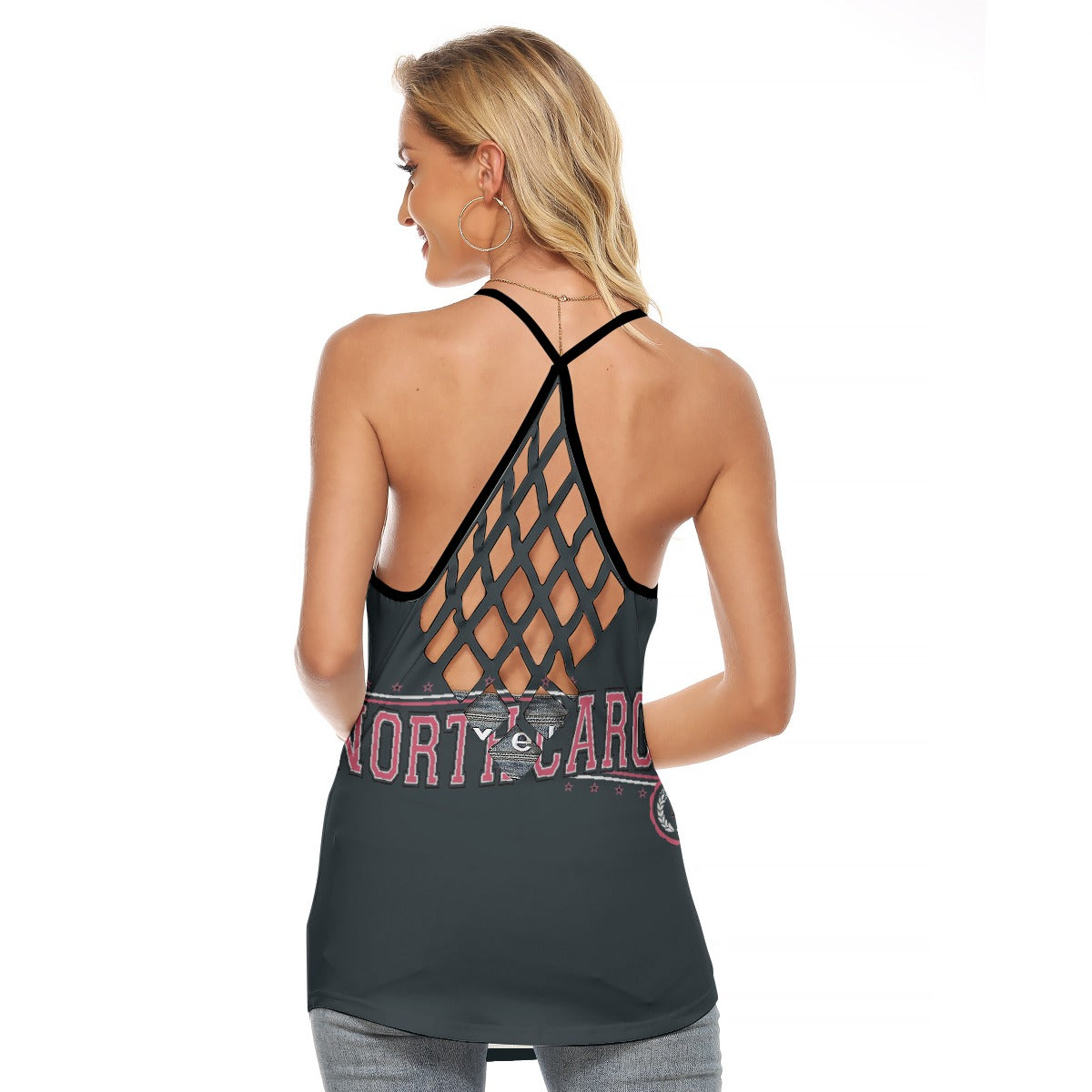 All-Over Print Women's Criss-Cross Open Back Tank Top