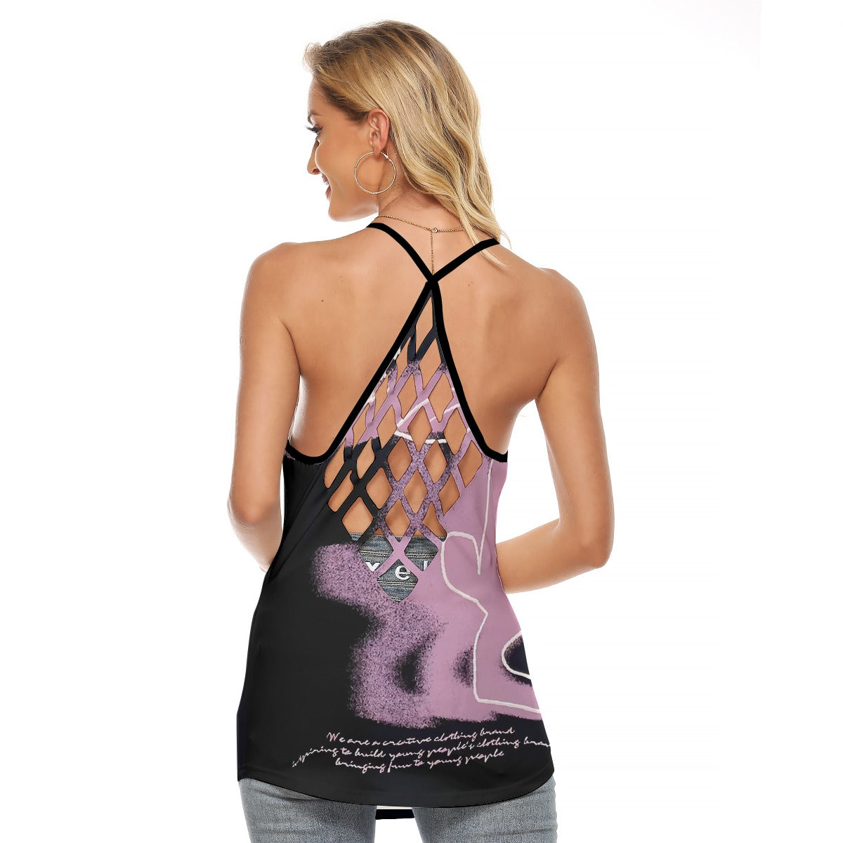 All-Over Print Women's Criss-Cross Open Back Tank Top