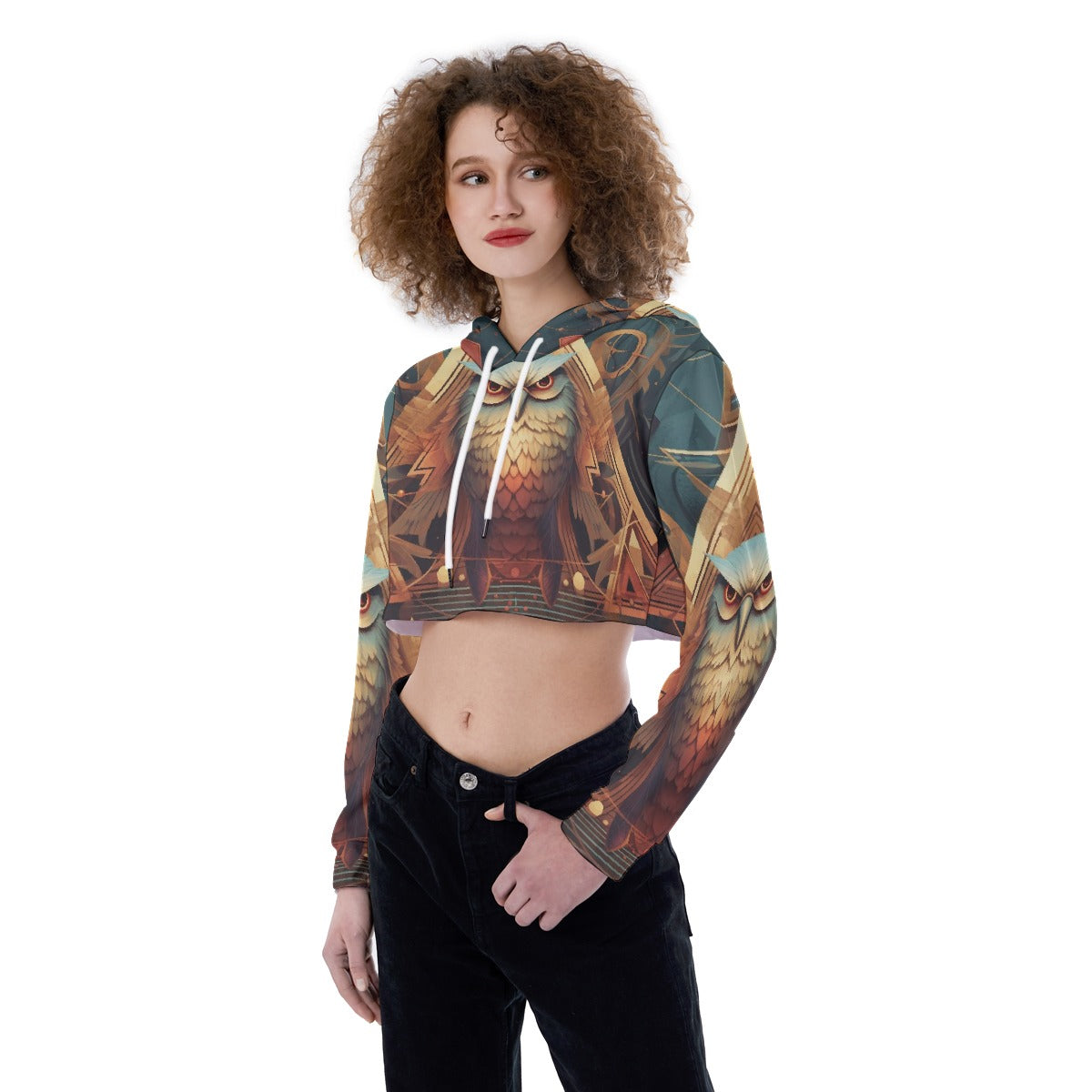 All-Over Print Women's Crop Top Hoodie