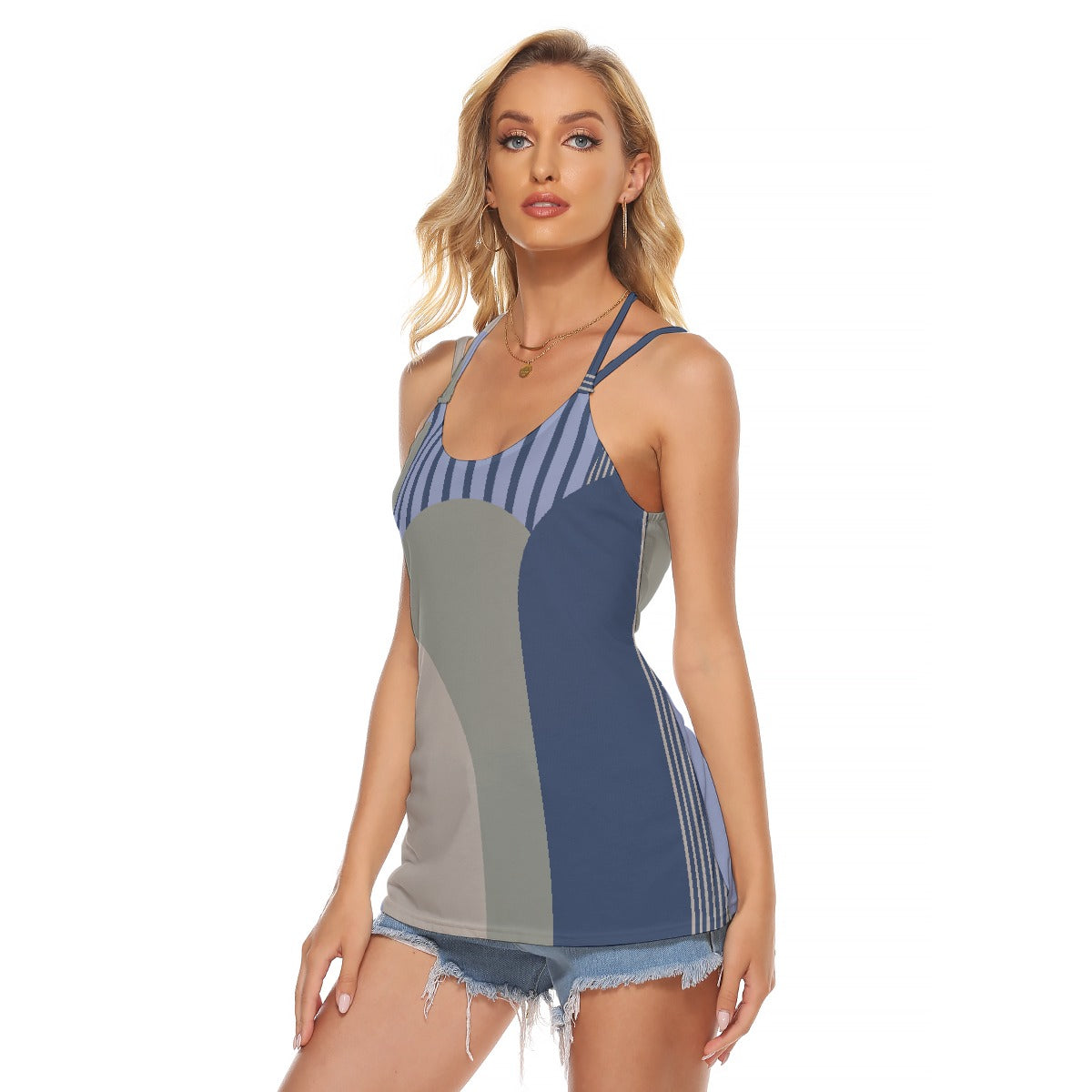 All-Over Print Women's Halter Top With Backless