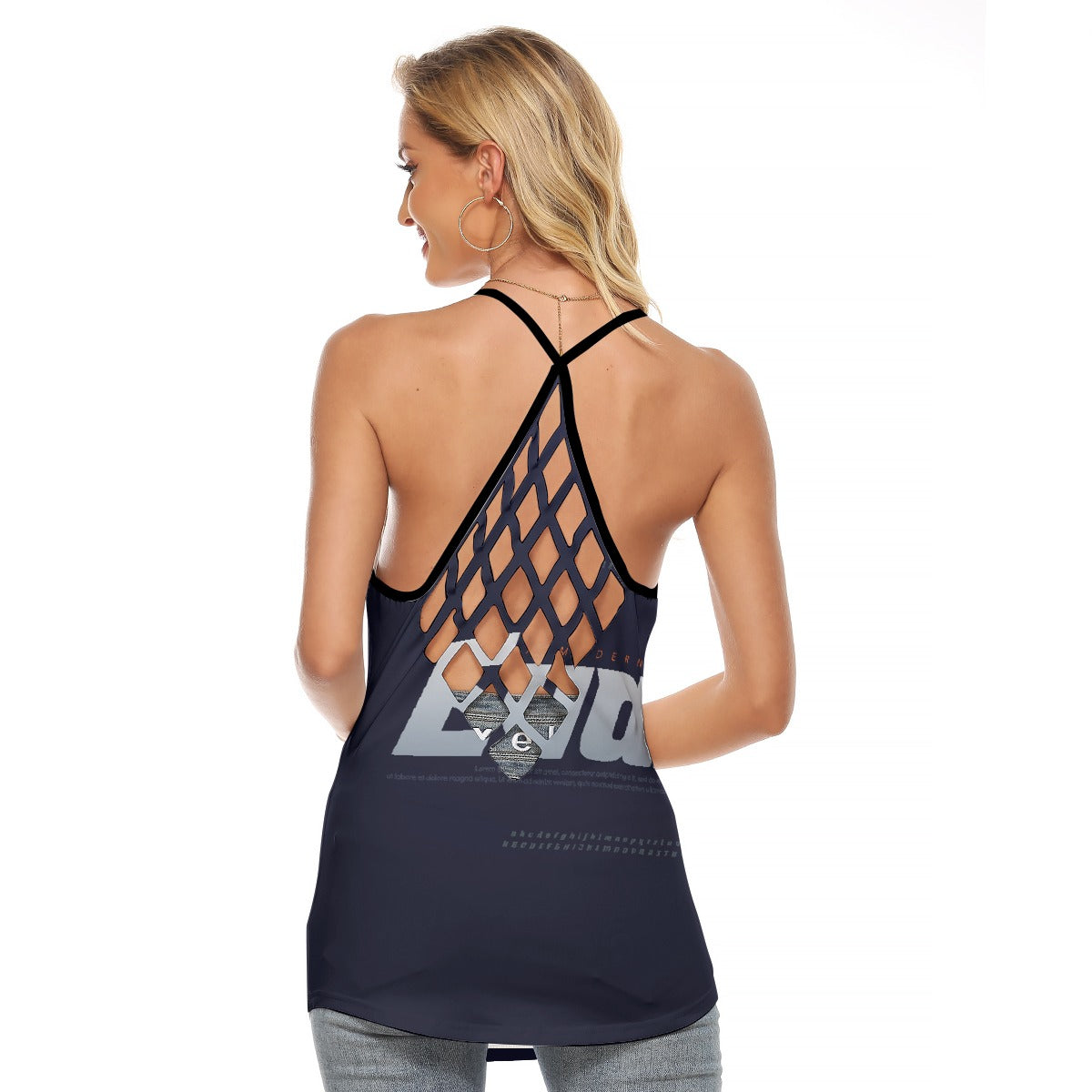 All-Over Print Women's Criss-Cross Open Back Tank Top