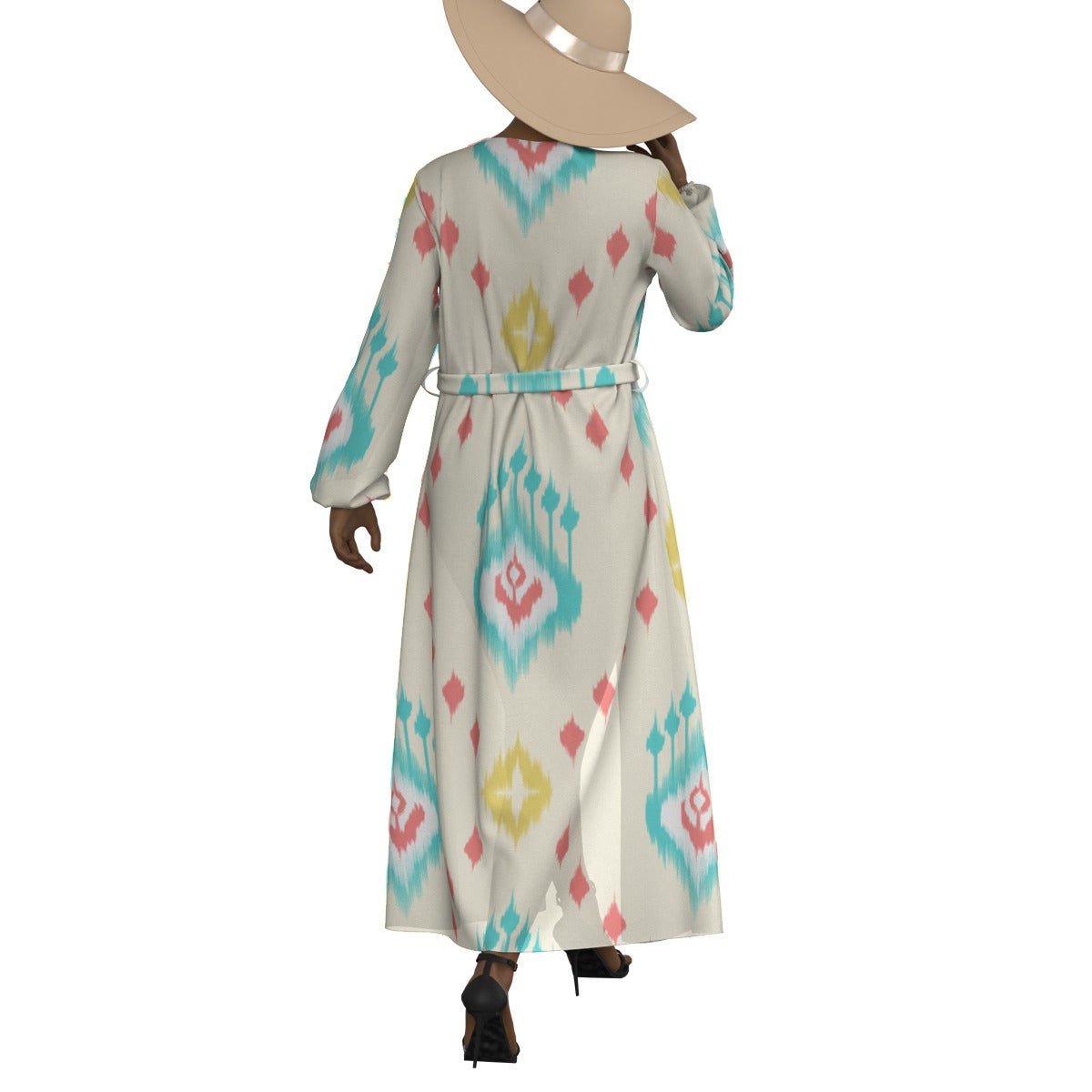 All-Over Print Women's Lace-up Chiffon Robe