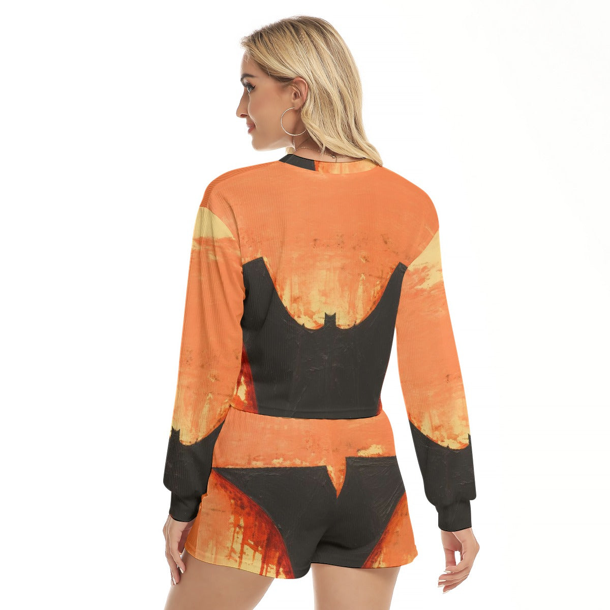 All-Over Print Women's Short Sweatshirt And Pants Suit