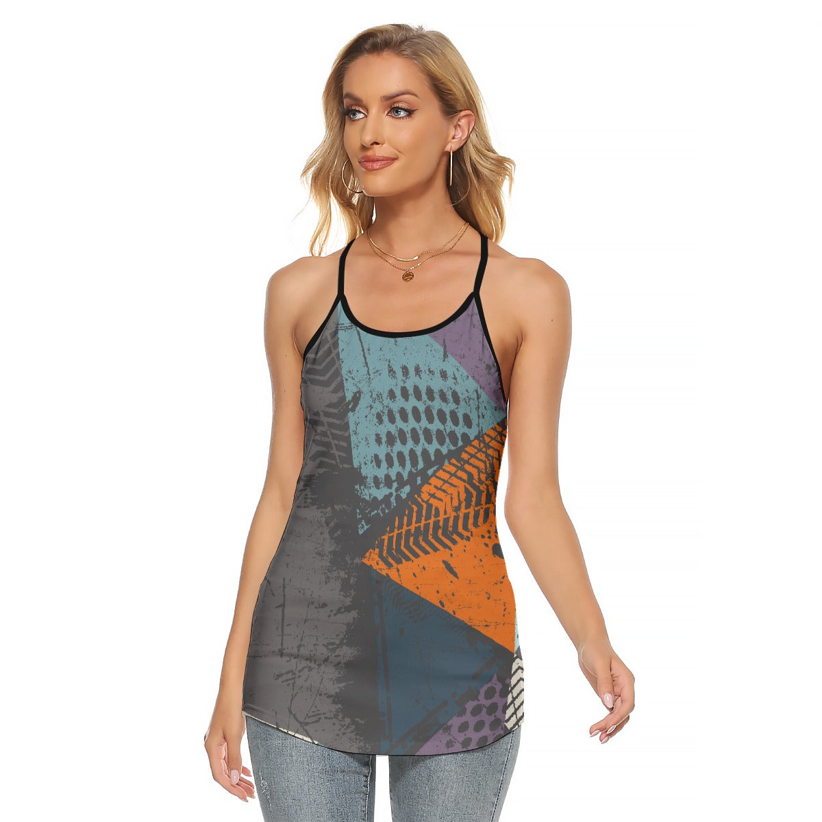 All-Over Print Women's Criss-Cross Open Back Tank Top