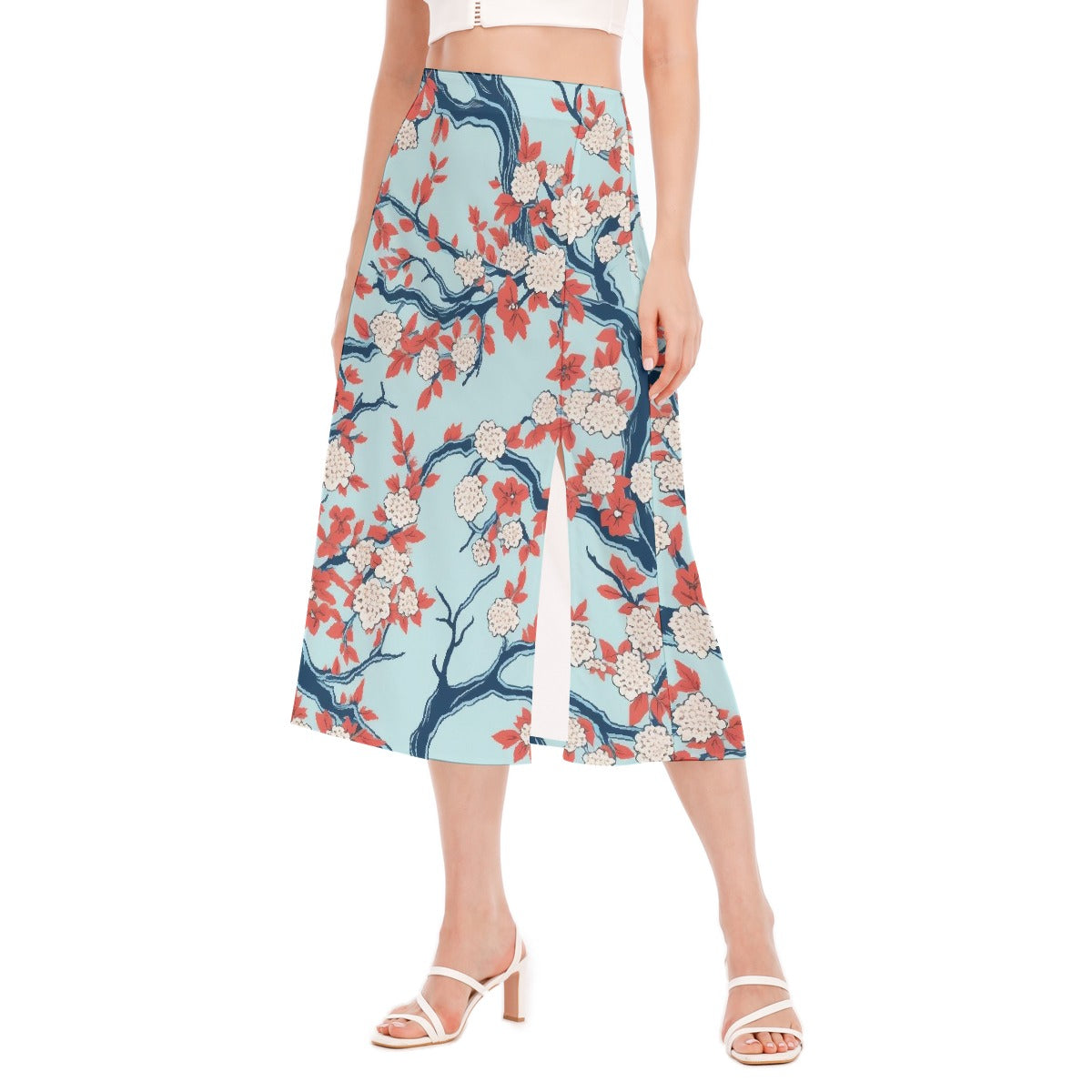 All-Over Print Women's High Slit Long Skirt
