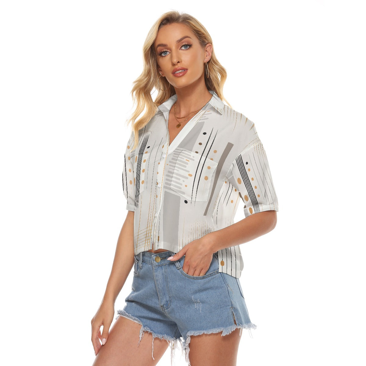 All-Over Print Women's V-neck Shirts