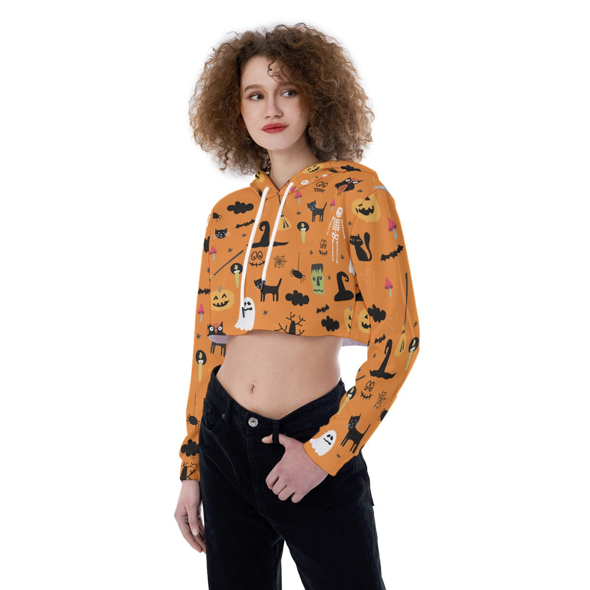 All-Over Print Women's Crop Top Hoodie