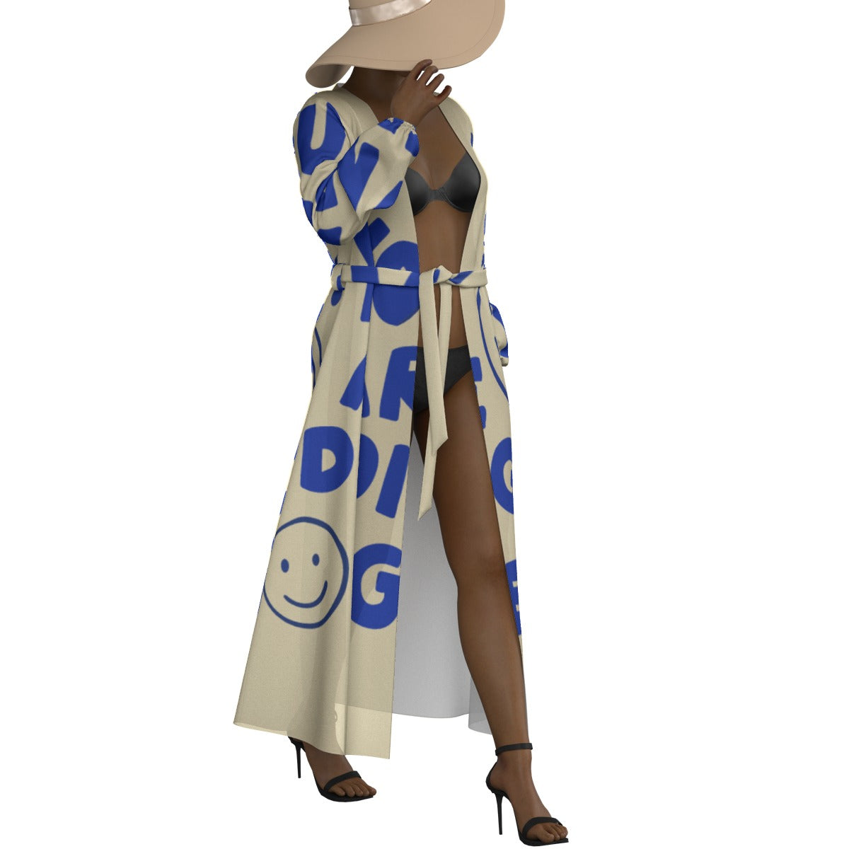 All-Over Print Women's Lace-up Chiffon Robe