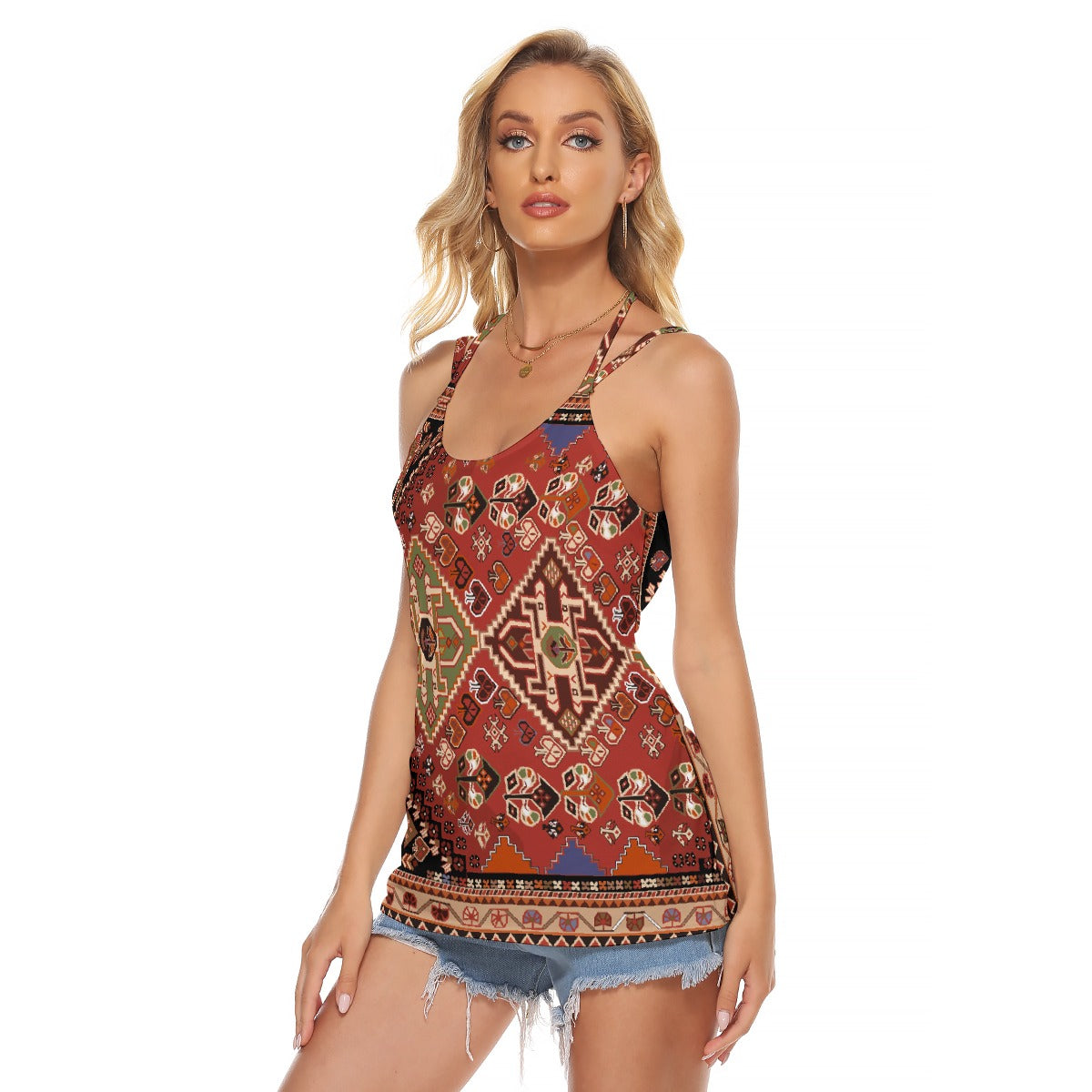 All-Over Print Women's Halter Top With Backless