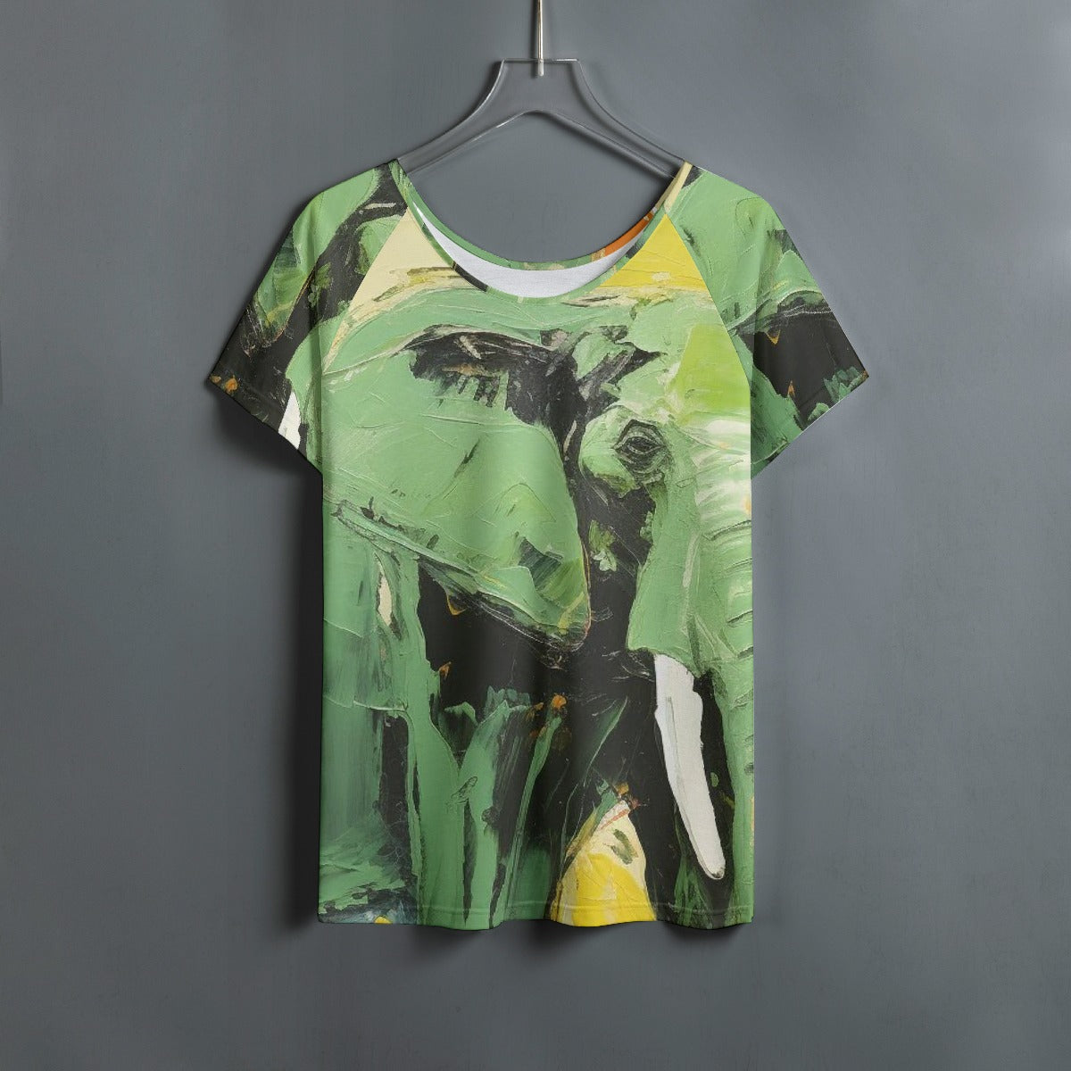 All-Over Print Women's Round Neck T-shirt With Raglan Sleeve