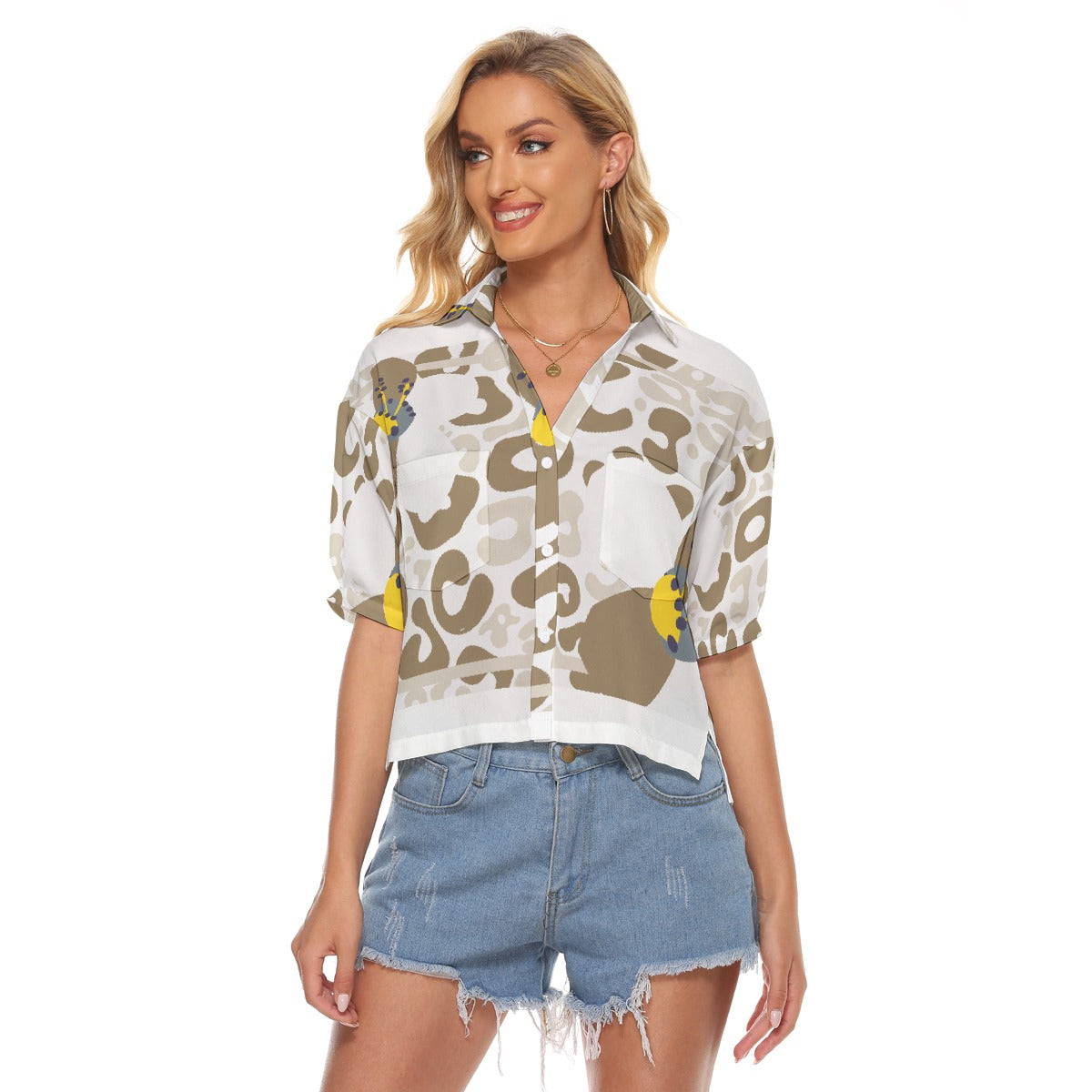 All-Over Print Women's V-neck Shirts