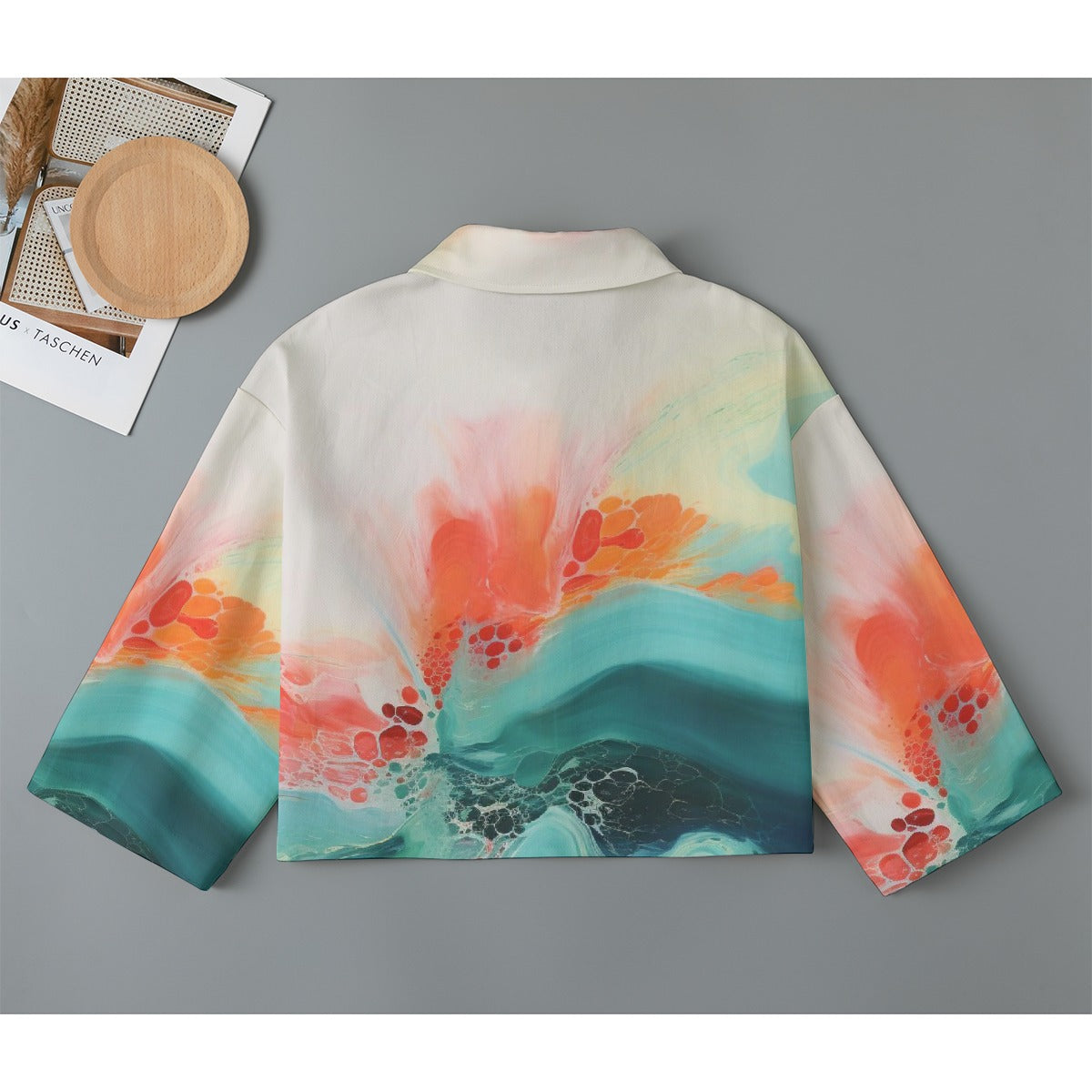 All-Over Print Women's Cropped Jacket | 245GSM Cotton