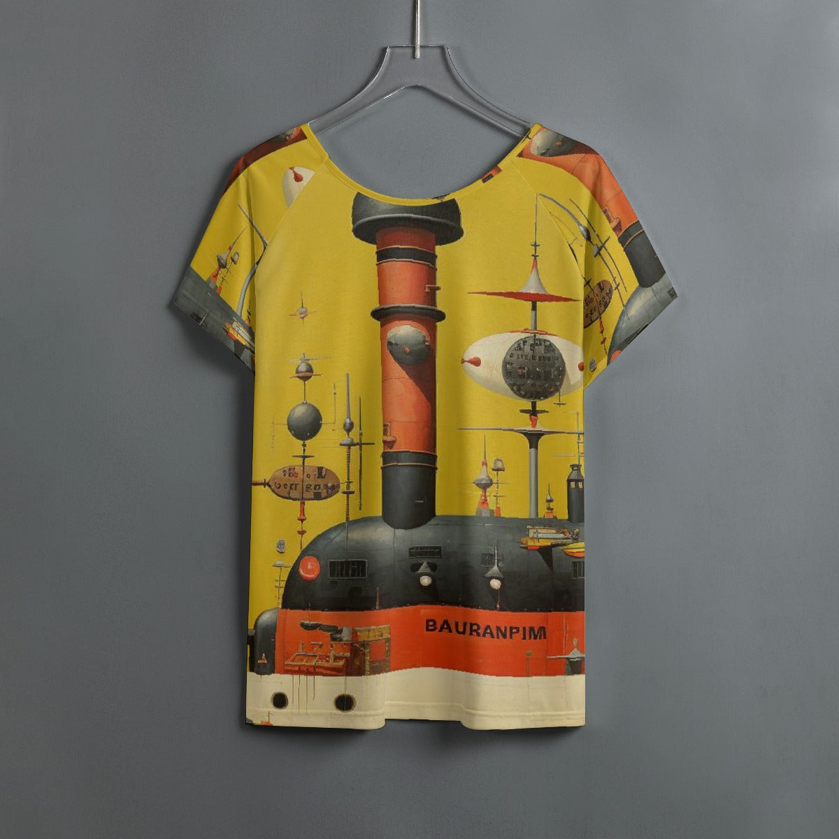 All-Over Print Women's Round Neck T-shirt With Raglan Sleeve