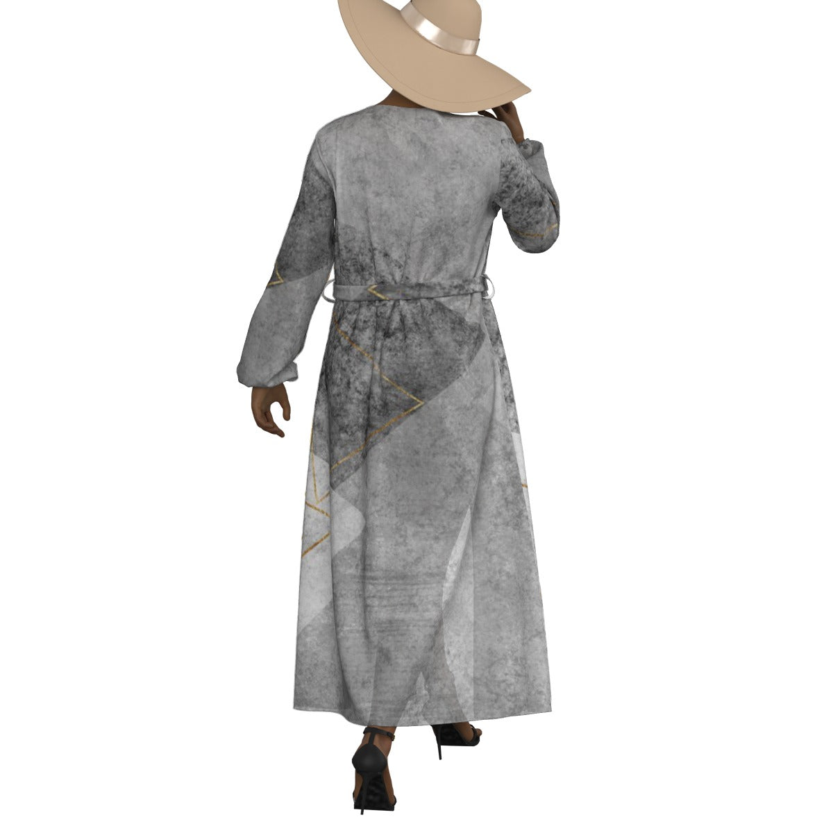 All-Over Print Women's Lace-up Chiffon Robe