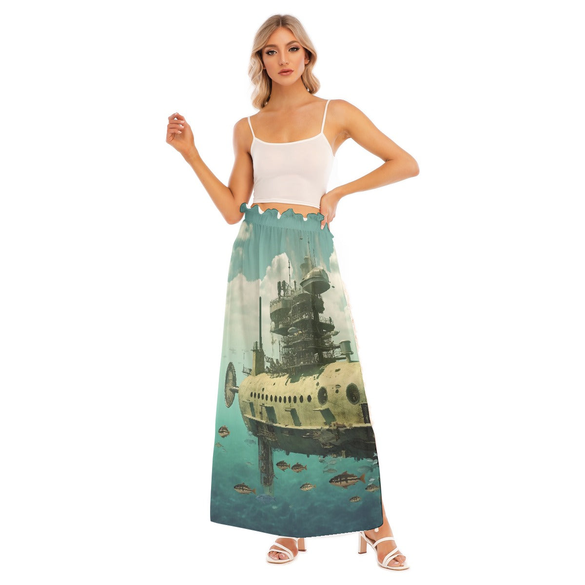 All-Over Print Women's Side Split Skirt