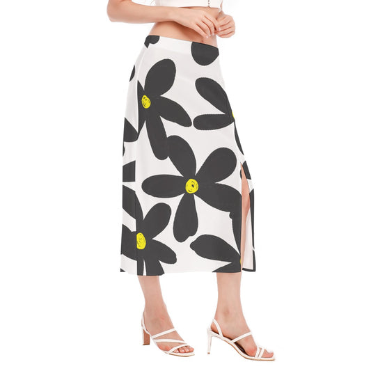 All-Over Print Women's High Slit Long Skirt