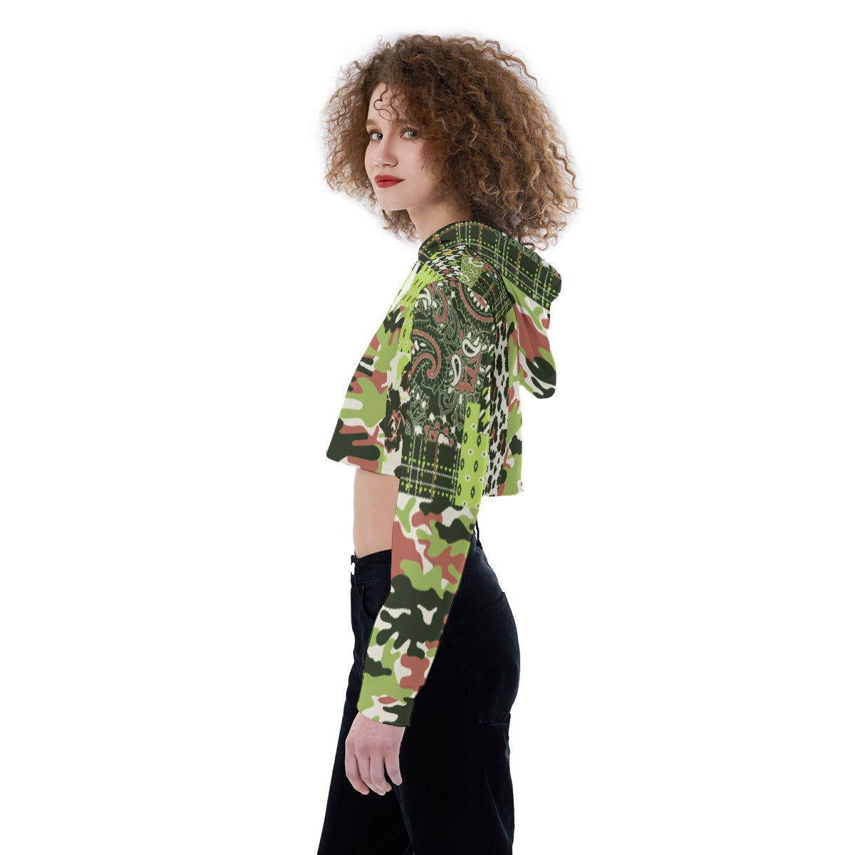 All-Over Print Women's Crop Top Hoodie