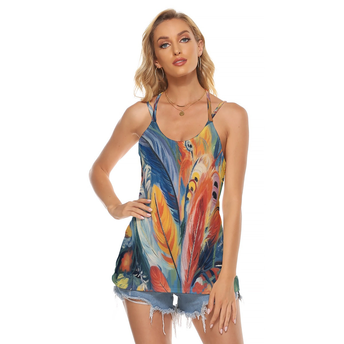 All-Over Print Women's Halter Top With Backless