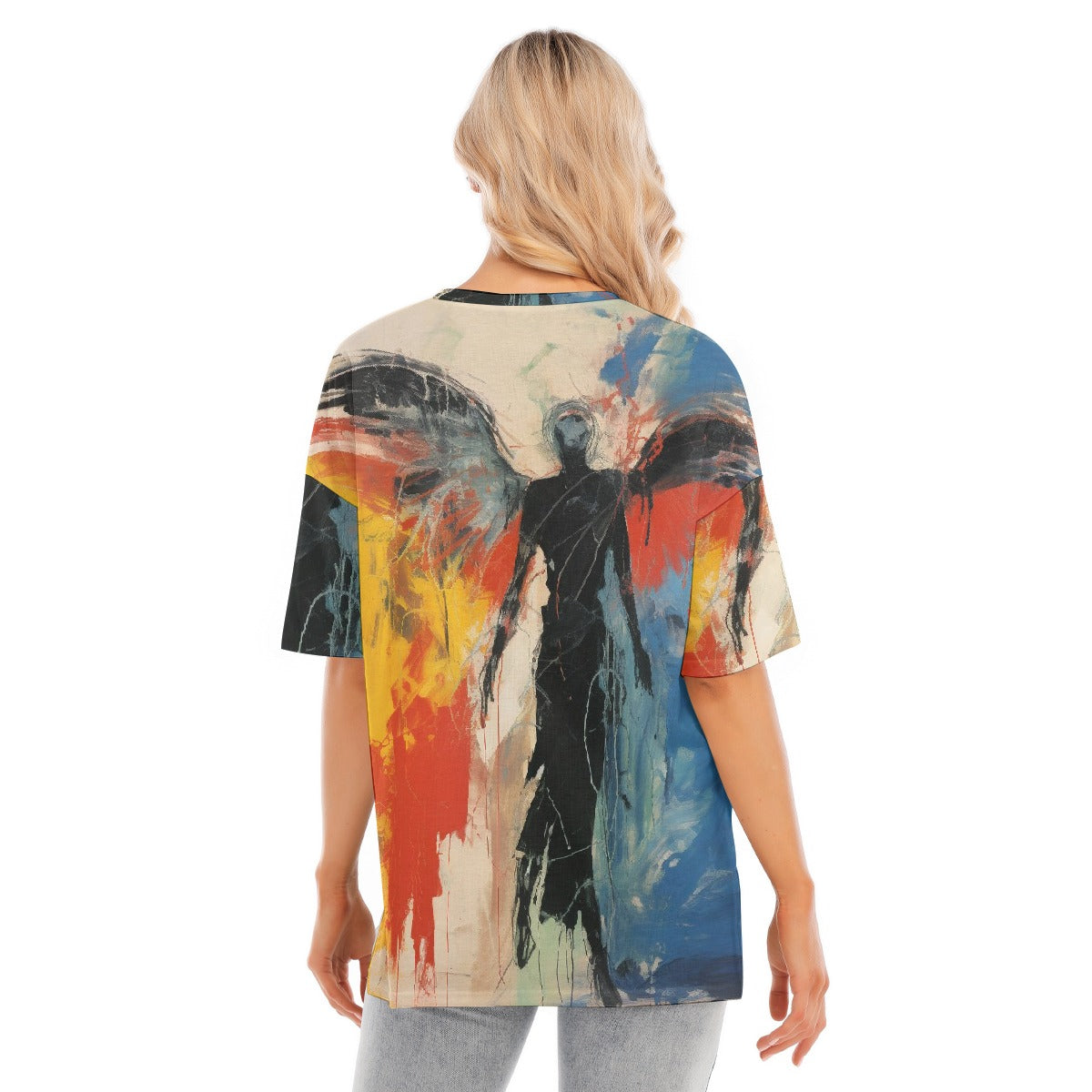 All-Over Print Women's Short Sleeves T-shirt With Hem Split