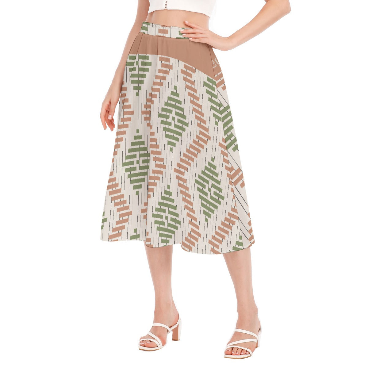 All-Over Print Women's Long Section Chiffon Skirt