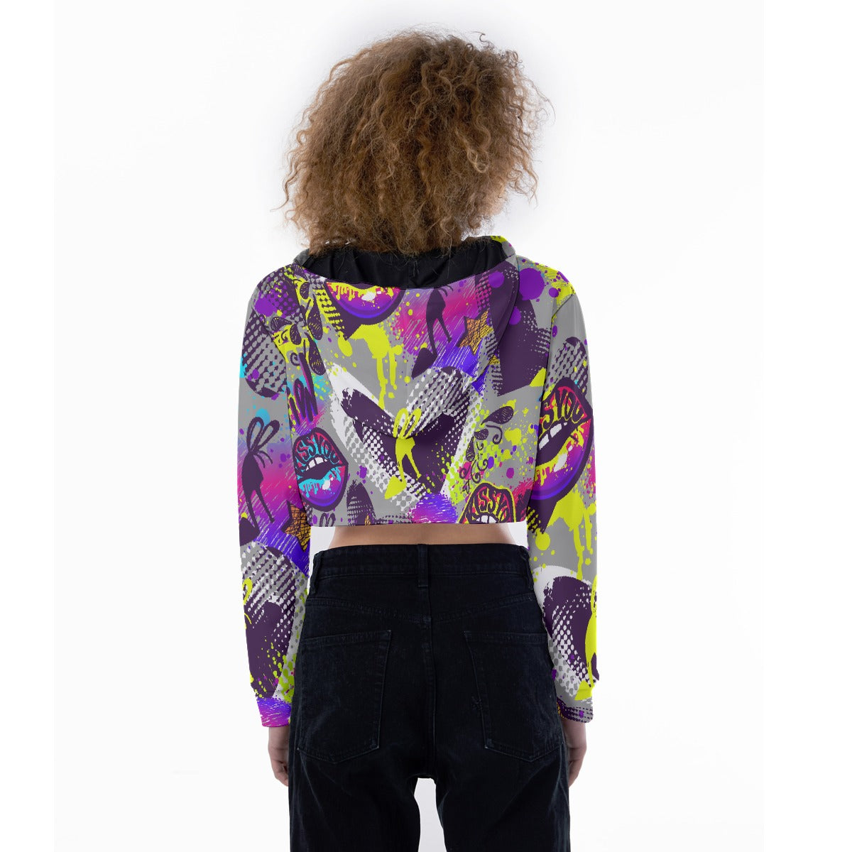 All-Over Print Women's Crop Top Hoodie