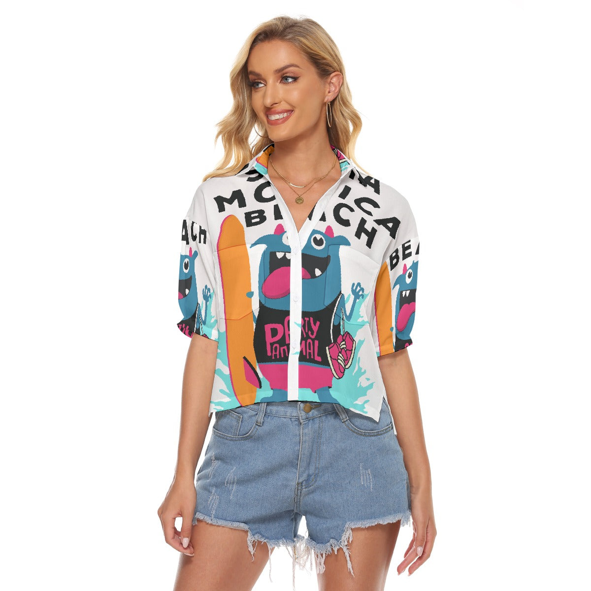 All-Over Print Women's V-neck Shirts