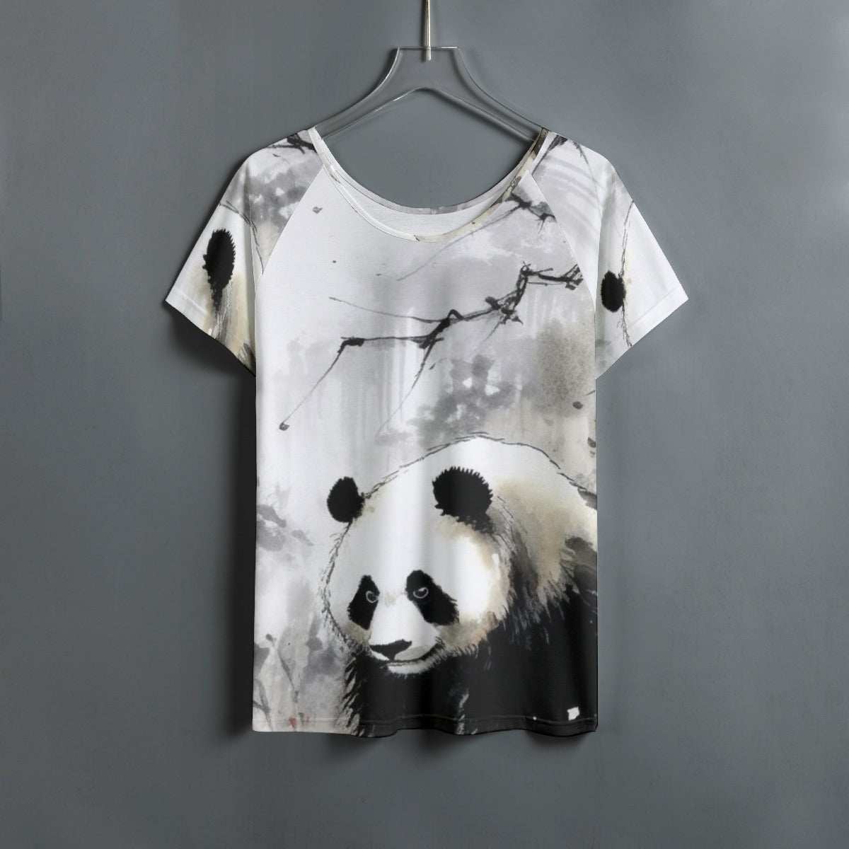 All-Over Print Women's Round Neck T-shirt With Raglan Sleeve